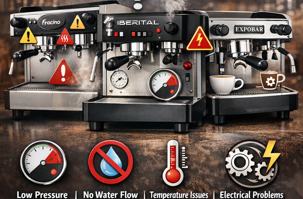 Common Faults on Fracino, Iberital and Expobar Espresso Machines.