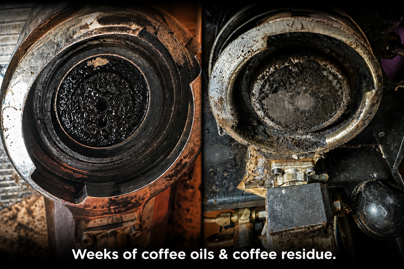 Weeks of coffee oils & coffee residue.